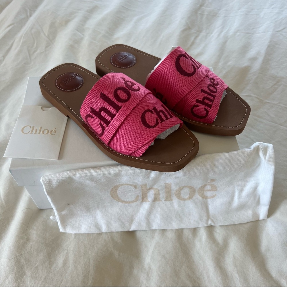 Chloe Pink Woody Sandals - Picture 6 of 7